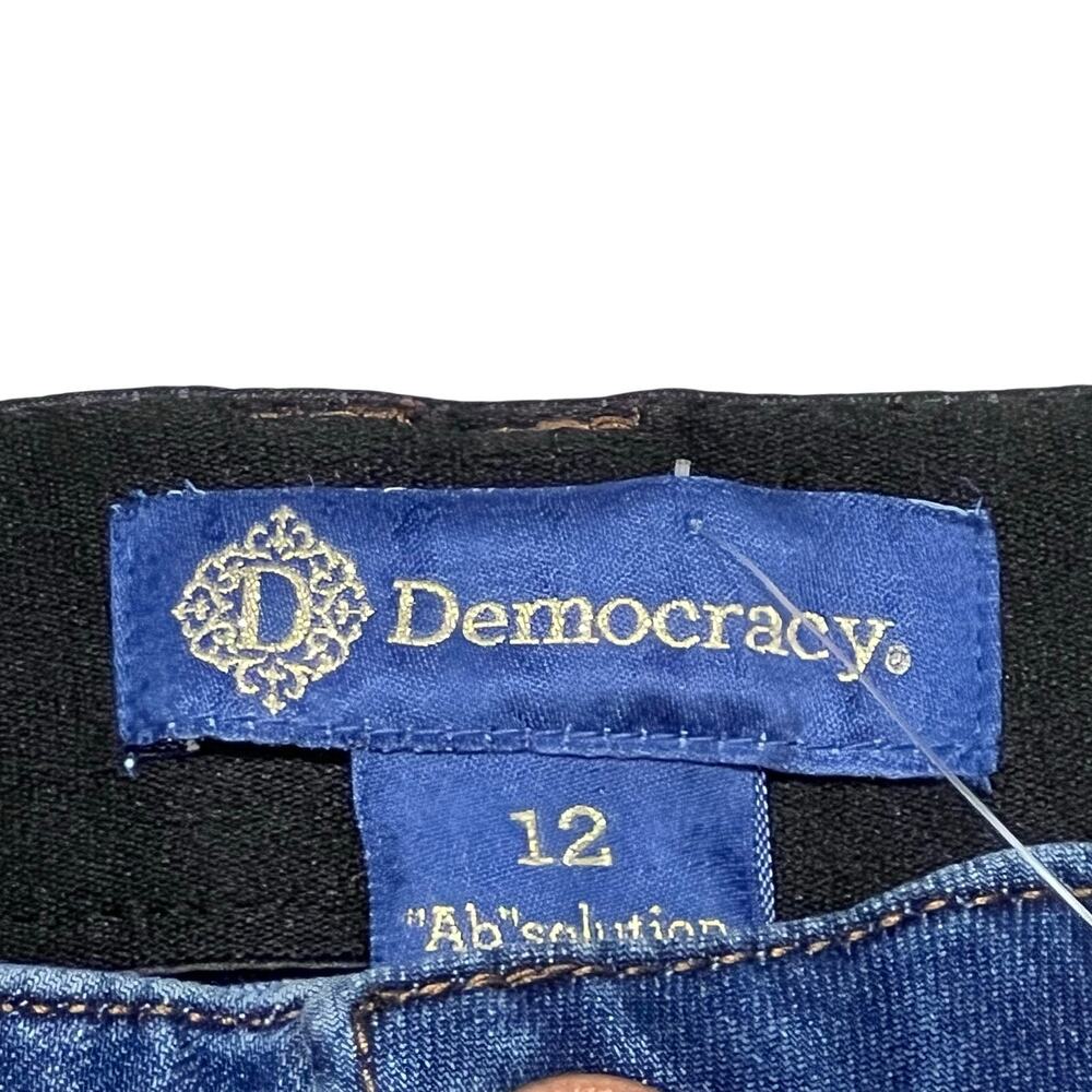 Democracy Ab Solution Jeans Women 12 Blue Dark Wash High Rise Flare Leg New - Picture 4 of 9